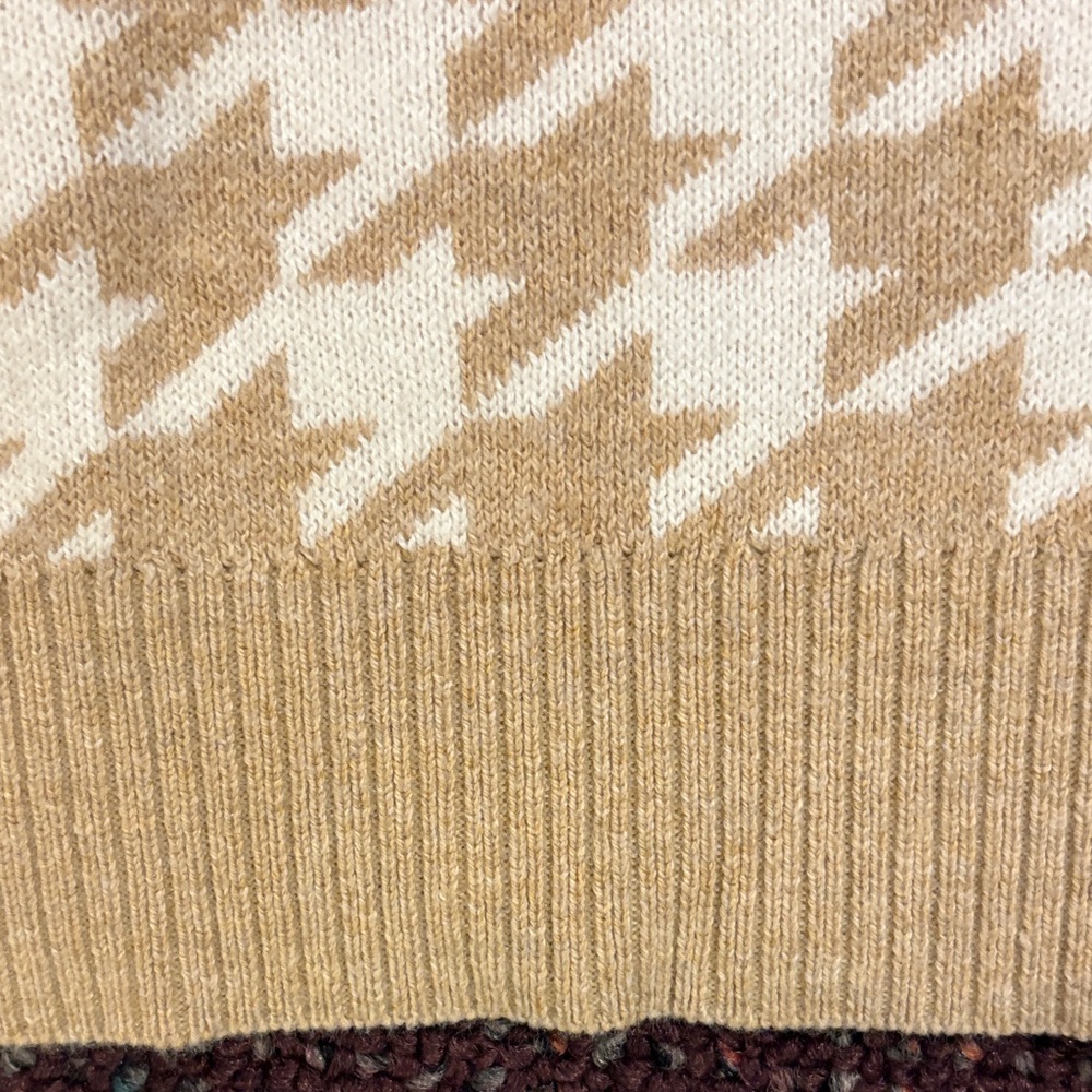 Tan Houndstooth woMen's Sweater xxl - Picture 4 of 5